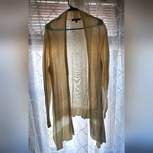 Daisy Fuentes XL Women's Beige Open-Front Sweater